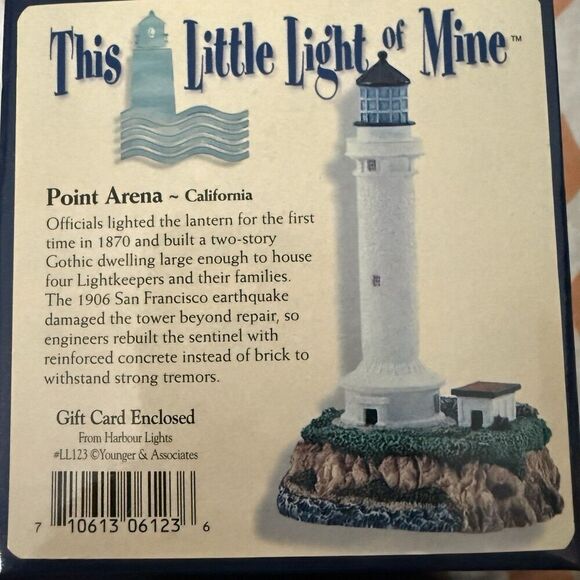 Harbour Lights This Little Light Of Mine Mini Lighthouse Point Arena California - Picture 1 of 5